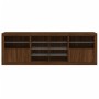 Aparador con luces LED roble marrón 202x37x67 cm by , Sideboards - Ref: Foro24-3209050, Price: 233,95 €, Discount: %