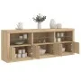 Aparador con luces LED roble Sonoma 181,5x37x67 cm by , Sideboards - Ref: Foro24-3209004, Price: 205,75 €, Discount: %