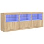 Aparador con luces LED roble Sonoma 181,5x37x67 cm by , Sideboards - Ref: Foro24-3209004, Price: 188,66 €, Discount: %