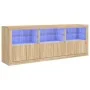 Aparador con luces LED roble Sonoma 181,5x37x67 cm by , Sideboards - Ref: Foro24-3209004, Price: 205,75 €, Discount: %