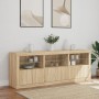 Aparador con luces LED roble Sonoma 181,5x37x67 cm by , Sideboards - Ref: Foro24-3209004, Price: 188,66 €, Discount: %