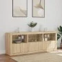 Aparador con luces LED roble Sonoma 181,5x37x67 cm by , Sideboards - Ref: Foro24-3209004, Price: 205,75 €, Discount: %