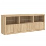 Aparador con luces LED roble Sonoma 181,5x37x67 cm by , Sideboards - Ref: Foro24-3209004, Price: 188,66 €, Discount: %