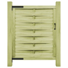 Puerta de jardín madera de pino impregnada verde 100x125 cm