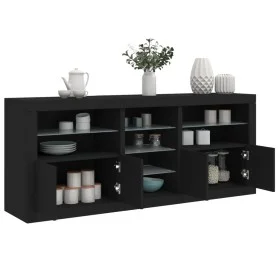 Aparador con luces LED negro 181,5x37x67 cm by , Sideboards - Ref: Foro24-3209038, Price: 220,49 €, Discount: %