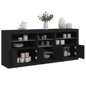 Sideboard mit LED-Lichtern schwarz 181,5x37x67 cm von , Sideboards - Ref: Foro24-3209038, Preis: 228,13 €, Rabatt: %