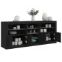 Aparador con luces LED negro 181,5x37x67 cm by , Sideboards - Ref: Foro24-3209038, Price: 220,49 €, Discount: %