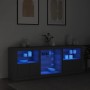 Aparador con luces LED negro 181,5x37x67 cm by , Sideboards - Ref: Foro24-3209038, Price: 208,42 €, Discount: %