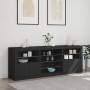 Aparador con luces LED negro 181,5x37x67 cm by , Sideboards - Ref: Foro24-3209038, Price: 208,42 €, Discount: %
