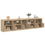 Aparador con luces LED roble Sonoma 283x37x67 cm by , Sideboards - Ref: Foro24-3209025, Price: 307,85 €, Discount: %