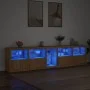 Aparador con luces LED roble Sonoma 283x37x67 cm by , Sideboards - Ref: Foro24-3209025, Price: 316,15 €, Discount: %