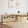 Aparador con luces LED roble Sonoma 283x37x67 cm by , Sideboards - Ref: Foro24-3209025, Price: 307,85 €, Discount: %