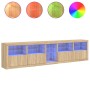 Aparador con luces LED roble Sonoma 283x37x67 cm by , Sideboards - Ref: Foro24-3209025, Price: 307,85 €, Discount: %