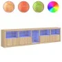 Aparador con luces LED roble Sonoma 283x37x67 cm by , Sideboards - Ref: Foro24-3209025, Price: 316,15 €, Discount: %