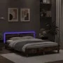 Oak brown headboard bed frame and LED lights 140x200 cm by , Beds and slatted bases - Ref: Foro24-3207552, Price: 161,93 €, D...
