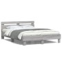 Sonoma gray headboard bed frame and LED lights 150x200 cm by , Beds and slatted bases - Ref: Foro24-3207544, Price: 161,79 €,...