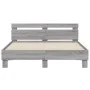 Sonoma gray headboard bed frame and LED lights 150x200 cm by , Beds and slatted bases - Ref: Foro24-3207544, Price: 159,32 €,...