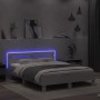 Bettgestell mit Kopfteil und weißen LED-Leuchten 140x200 cm von , Betten und Lattenroste - Ref: Foro24-3207546, Preis: 140,76...
