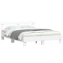 Bed frame with headboard and white LED lights 140x200 cm by , Beds and slatted bases - Ref: Foro24-3207546, Price: 140,76 €, ...