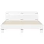 Bed frame with headboard and white LED lights 140x200 cm by , Beds and slatted bases - Ref: Foro24-3207546, Price: 139,48 €, ...