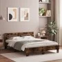 Smoked oak bed frame with headboard and LED lights 140x200cm by , Beds and slatted bases - Ref: Foro24-3207550, Price: 150,90...