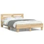 Cama con cabecero madera de ingeniería roble Sonoma 120x200 cm de , Camas y somieres - Ref: Foro24-3207429, Precio: 140,41 €,...