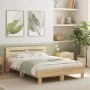 Bett aus Sonoma-Eichenholzwerkstoff mit Kopfteil 120 x 200 cm von , Betten und Lattenroste - Ref: Foro24-3207429, Preis: 140,...