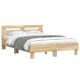 Sonoma oak engineered wood bed with headboard 120x200 cm by , Beds and slatted bases - Ref: Foro24-3207429, Price: 145,38 €, ...