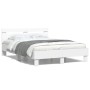 Estructura cama con cabecero madera ingeniería blanco 135x190cm de , Camas y somieres - Ref: Foro24-3207441, Precio: 126,74 €...