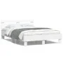 White engineered wood bed frame with headboard 135x190cm by , Beds and slatted bases - Ref: Foro24-3207441, Price: 121,70 €, ...