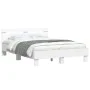 White engineered wood bed frame with headboard 135x190cm by , Beds and slatted bases - Ref: Foro24-3207441, Price: 121,70 €, ...