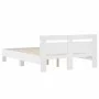 White engineered wood bed frame with headboard 135x190cm by , Beds and slatted bases - Ref: Foro24-3207441, Price: 121,70 €, ...