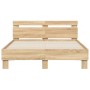 Cama con cabecero madera de ingeniería roble Sonoma 135x190 cm de , Camas y somieres - Ref: Foro24-3207443, Precio: 138,92 €,...