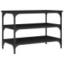 Banco zapatero madera de ingeniería negro 70x38,5x49 cm by , Benches for halls and storage - Ref: Foro24-839038, Price: 49,21...