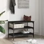 Banco zapatero madera de ingeniería negro 70x38,5x49 cm by , Benches for halls and storage - Ref: Foro24-839038, Price: 48,59...