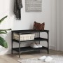 Banco zapatero madera de ingeniería negro 70x38,5x49 cm by , Benches for halls and storage - Ref: Foro24-839038, Price: 49,21...