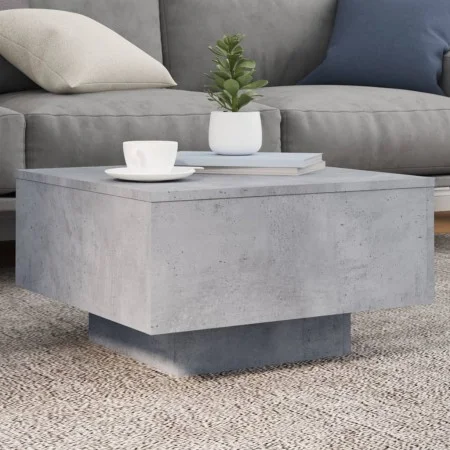 Mesa de centro con luces LED gris hormigón 55x55x31 cm by , Coffee table - Ref: Foro24-836577, Price: 65,11 €, Discount: %