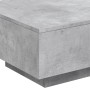 Mesa de centro con luces LED gris hormigón 55x55x31 cm by , Coffee table - Ref: Foro24-836577, Price: 67,28 €, Discount: %