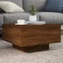 Mesa de centro con luces LED roble marrón 55x55x31 cm by , Coffee table - Ref: Foro24-836580, Price: 48,65 €, Discount: %