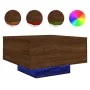 Mesa de centro con luces LED roble marrón 55x55x31 cm by , Coffee table - Ref: Foro24-836580, Price: 48,65 €, Discount: %