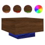 Mesa de centro con luces LED roble marrón 55x55x31 cm by , Coffee table - Ref: Foro24-836580, Price: 50,00 €, Discount: %