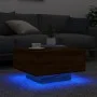 Mesa de centro con luces LED roble marrón 55x55x31 cm by , Coffee table - Ref: Foro24-836580, Price: 48,65 €, Discount: %