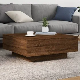 Mesa de centro con luces LED roble marrón 80x80x31 cm by , Coffee table - Ref: Foro24-836594, Price: 71,00 €, Discount: %