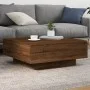 Mesa de centro con luces LED roble marrón 80x80x31 cm by , Coffee table - Ref: Foro24-836594, Price: 71,00 €, Discount: %