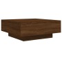 Mesa de centro con luces LED roble marrón 80x80x31 cm by , Coffee table - Ref: Foro24-836594, Price: 71,54 €, Discount: %