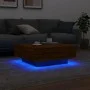 Mesa de centro con luces LED roble marrón 80x80x31 cm by , Coffee table - Ref: Foro24-836594, Price: 71,00 €, Discount: %
