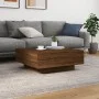 Mesa de centro con luces LED roble marrón 80x80x31 cm by , Coffee table - Ref: Foro24-836594, Price: 71,00 €, Discount: %