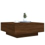 Mesa de centro con luces LED roble marrón 80x80x31 cm by , Coffee table - Ref: Foro24-836594, Price: 71,54 €, Discount: %