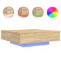 Mesa de centro con luces LED roble Sonoma 100x100x31 cm by , Coffee table - Ref: Foro24-836604, Price: 120,19 €, Discount: %