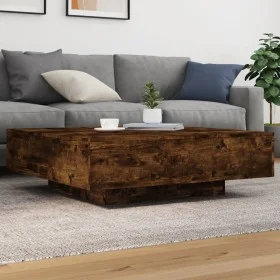 Mesa de centro con luces LED roble ahumado 100x100x31 cm by , Coffee table - Ref: Foro24-836606, Price: 110,79 €, Discount: %